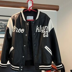 Zara Black and White Letterman Jacket